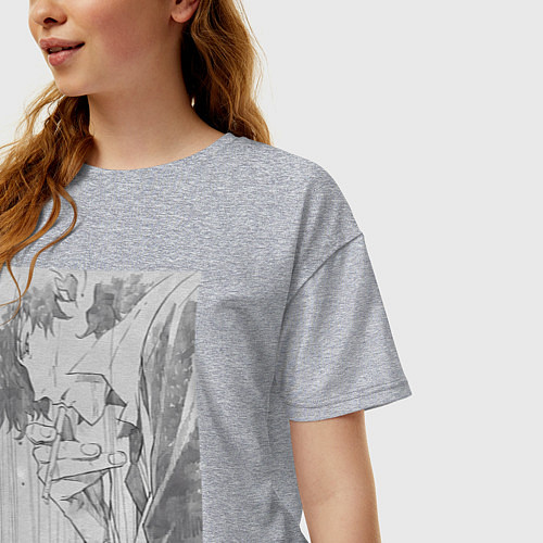 Женская футболка оверсайз Ковбой Бибоп Спайк Шпигель / Меланж – фото 3