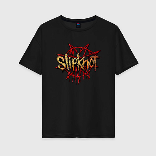 Женская футболка оверсайз Slipknot original / Черный – фото 1