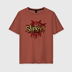Футболка оверсайз женская Slipknot original, цвет: кирпичный