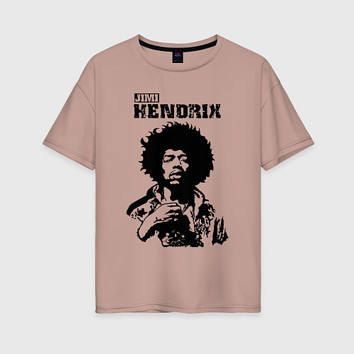 Женская футболка оверсайз Johnny Allen Hendrix / Пыльно-розовый – фото 1