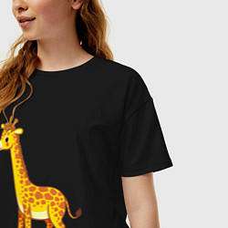 Футболка оверсайз женская Добрый жираф, цвет: черный — фото 2