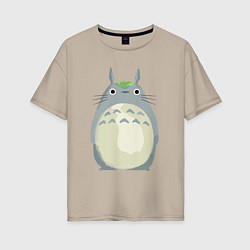 Футболка оверсайз женская Neighbor Totoro, цвет: миндальный