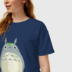 Футболка оверсайз женская Neighbor Totoro, цвет: тёмно-синий — фото 2