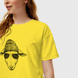 Футболка оверсайз женская Овечка в шапке, цвет: желтый — фото 2