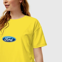 Футболка оверсайз женская FORD авто спорт лого, цвет: желтый — фото 2