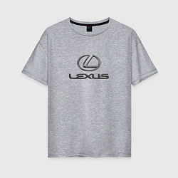 Футболка оверсайз женская Lexus авто бренд лого, цвет: меланж