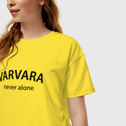 Футболка оверсайз женская Varvara never alone - motto, цвет: желтый — фото 2