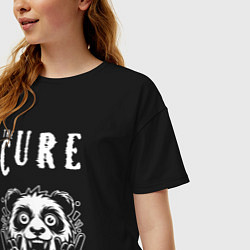 Футболка оверсайз женская The Cure rock panda, цвет: черный — фото 2