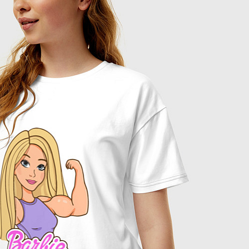Женская футболка оверсайз Barbie power / Белый – фото 3
