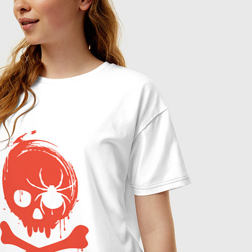 Женская футболка оверсайз Spider skull / Белый – фото 3