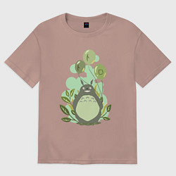 Футболка оверсайз женская Green Totoro, цвет: пыльно-розовый