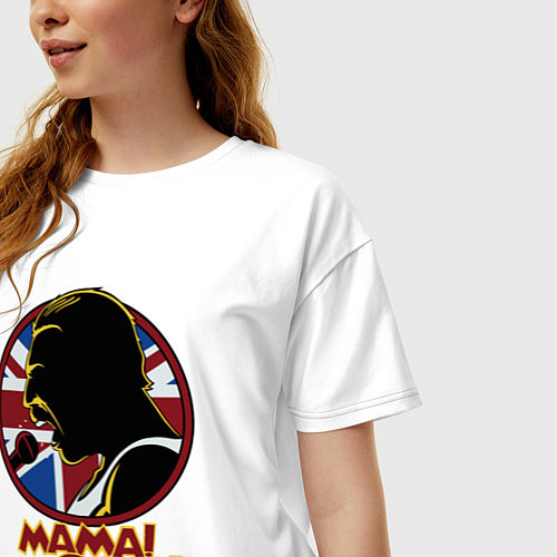 Женская футболка оверсайз Queen - Mama oooh / Белый – фото 3