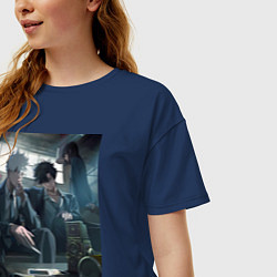 Футболка оверсайз женская Гуан Лу Сяоши Чэн в костюмах, цвет: тёмно-синий — фото 2