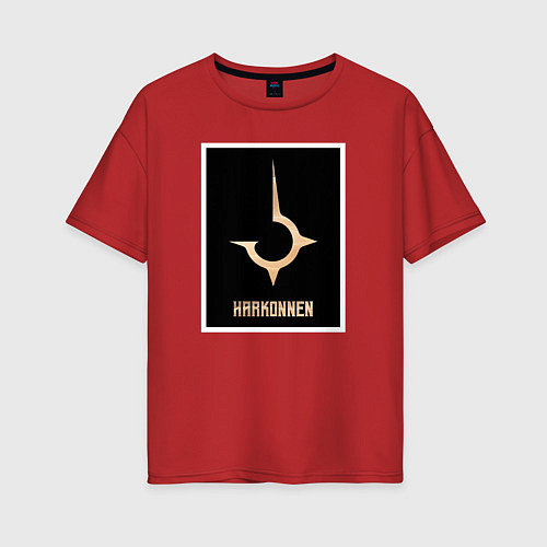 Женская футболка оверсайз Дом Харконненов из Дюна / Красный – фото 1