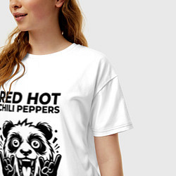 Футболка оверсайз женская Red Hot Chili Peppers - rock panda, цвет: белый — фото 2