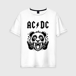 Женская футболка оверсайз AC DC - rock panda
