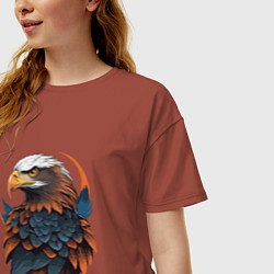 Футболка оверсайз женская Белоголовый орлан, цвет: кирпичный — фото 2