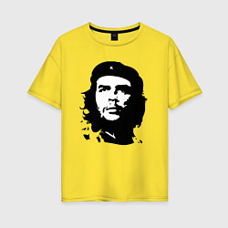 Футболка оверсайз женская Черно-белый силуэт Че Гевара, цвет: желтый