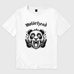 Футболка оверсайз женская Motorhead - rock panda, цвет: белый