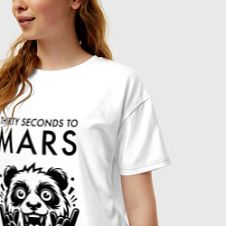 Футболка оверсайз женская Thirty Seconds to Mars - rock panda, цвет: белый — фото 2