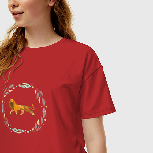 Женская футболка оверсайз Быть львом / Красный – фото 3