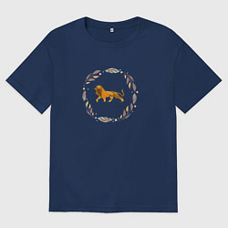 Футболка оверсайз женская Быть львом, цвет: тёмно-синий