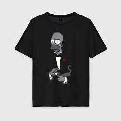 Футболка оверсайз женская Homer godfather, цвет: черный