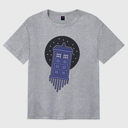 Футболка оверсайз женская Tardis fly, цвет: меланж