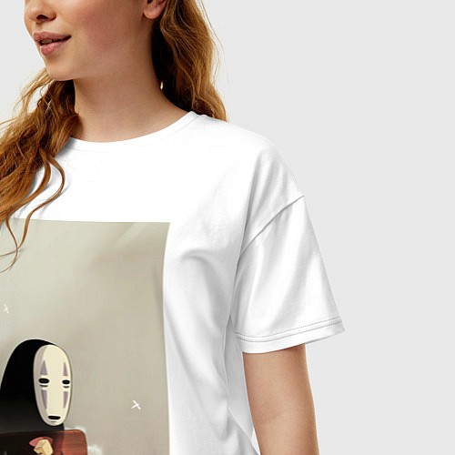 Женская футболка оверсайз Каонаси чаепитие / Белый – фото 3