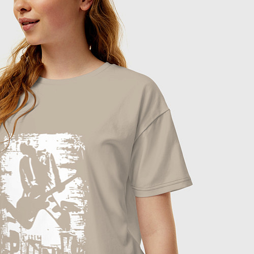 Женская футболка оверсайз Punk music / Миндальный – фото 3