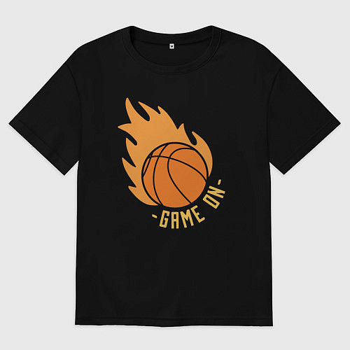 Женская футболка оверсайз Game on basketball / Черный – фото 1