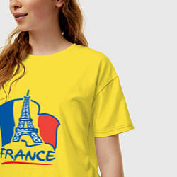 Футболка оверсайз женская France, цвет: желтый — фото 2