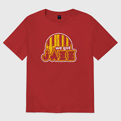 Футболка оверсайз женская У нас есть джаз, цвет: красный