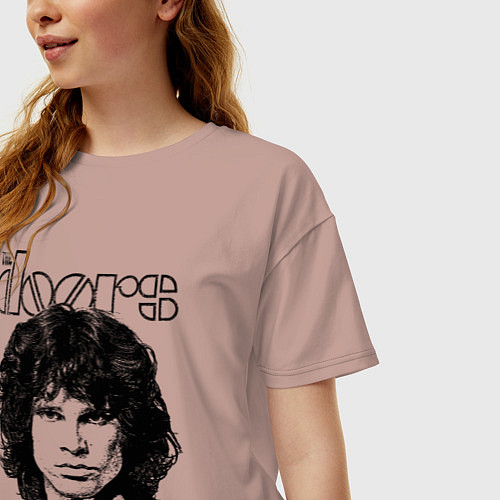 Женская футболка оверсайз The Doors Jim Morrison / Пыльно-розовый – фото 3