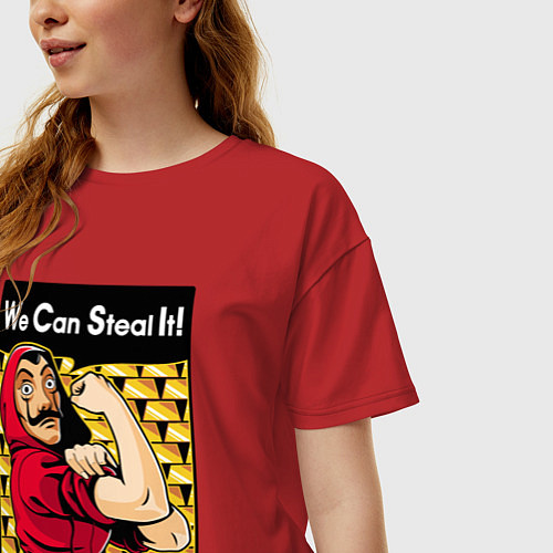 Женская футболка оверсайз We can steal it / Красный – фото 3
