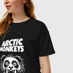 Футболка оверсайз женская Arctic Monkeys rock panda, цвет: черный — фото 2