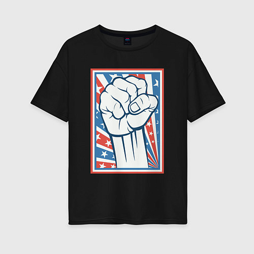 Женская футболка оверсайз USA revolution / Черный – фото 1