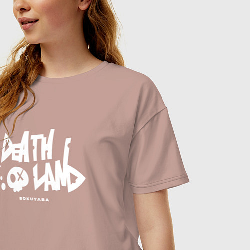 Женская футболка оверсайз Вуфер land - Bokuyaba / Пыльно-розовый – фото 3