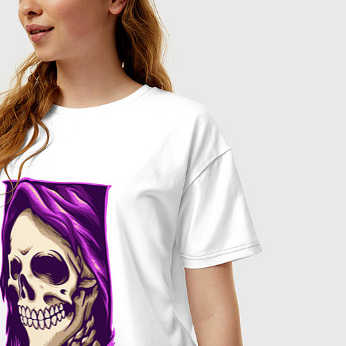 Женская футболка оверсайз Violet death / Белый – фото 3