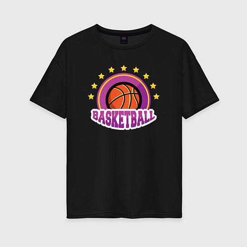 Женская футболка оверсайз Basket stars / Черный – фото 1