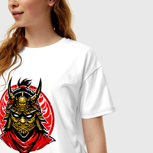 Женская футболка оверсайз Сёгун логотип / Белый – фото 3