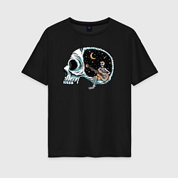 Футболка оверсайз женская Dead music, цвет: черный