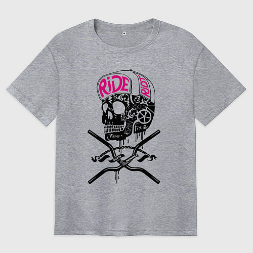 Женская футболка оверсайз Sports mechanics fixedgear / Меланж – фото 1