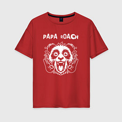 Футболка оверсайз женская Papa Roach rock panda, цвет: красный