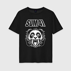 Футболка оверсайз женская Sum41 rock panda, цвет: черный