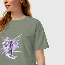 Футболка оверсайз женская Кэ Цин из Геншин Импакт, цвет: авокадо — фото 2