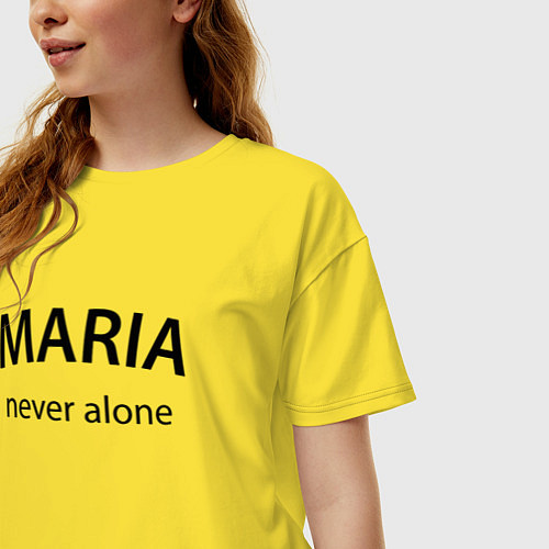 Женская футболка оверсайз Maria never alone - motto / Желтый – фото 3