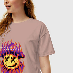 Футболка оверсайз женская Мечтатели о высшей верности, цвет: пыльно-розовый — фото 2