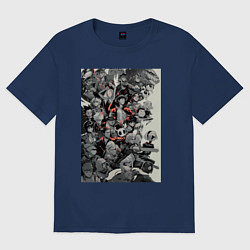 Футболка оверсайз женская Ван-Пис Луффи Монки Д, цвет: тёмно-синий