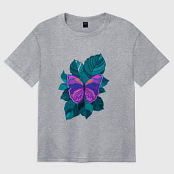 Футболка оверсайз женская Арт-бабочка, цвет: меланж